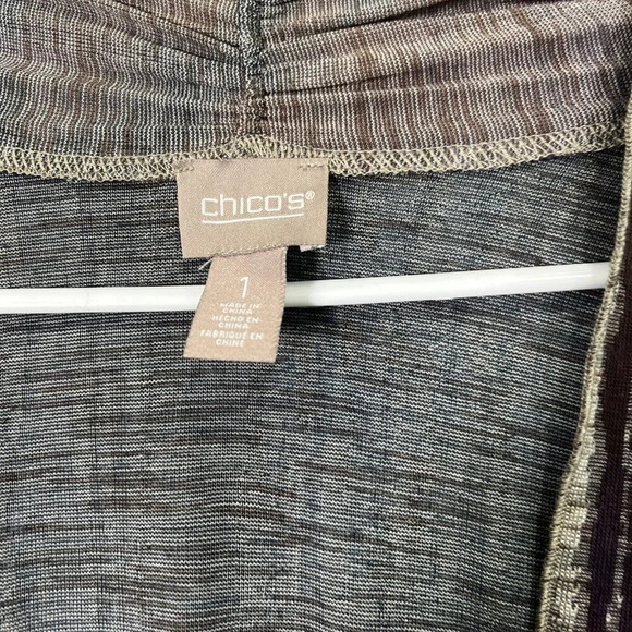 Chicos 1 Size Small Multicolor Stripe Rayon Cardigan Open Front Coverup Shawl - Picture 2 of 7